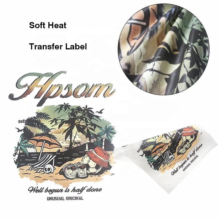 Heat Press Sheet Soft Plastisol Labels Factory Custom Printing Logo Iron on Transfers Stickers for T-shirts