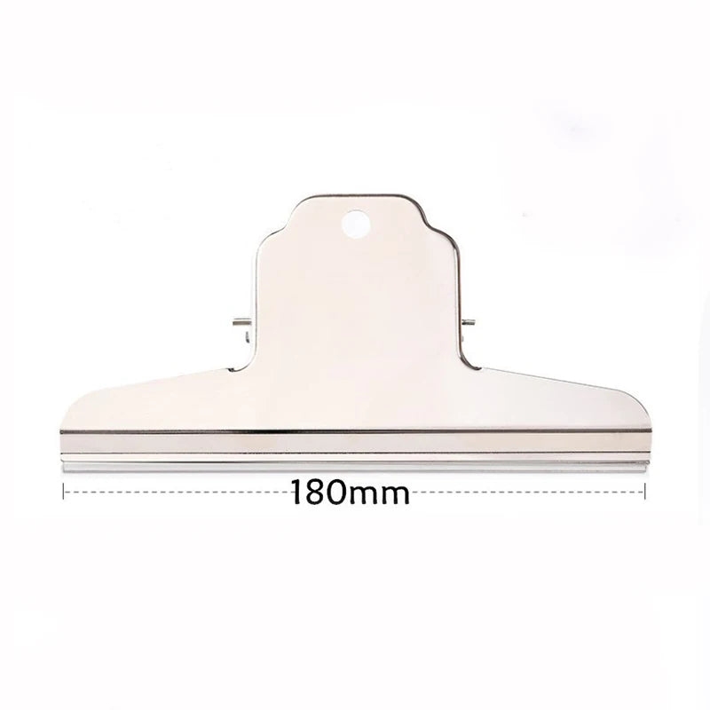 Extra Large 180mm Silver Metal Paper Document Binder Grip Clip Long Tail Duckbill File Clip Bulldog Clamp School Office Supplies