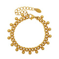 Hip Hop Style Stainless Steel Jewelry Waterproof Gold Round Ball Cuban Wide Chain Bracelet for Women