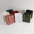 12.5*7.5*15cm Luxury High-End Euro Recyclable Paper Bags for Apparel Cosmetics Shopping Jewelry Boutique Retail Bag With Ribbon