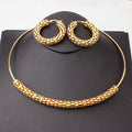 European and American Exaggerated Style Gold and Silver Stainless Steel Popcorn Collar and Earring Sleeve Ornaments