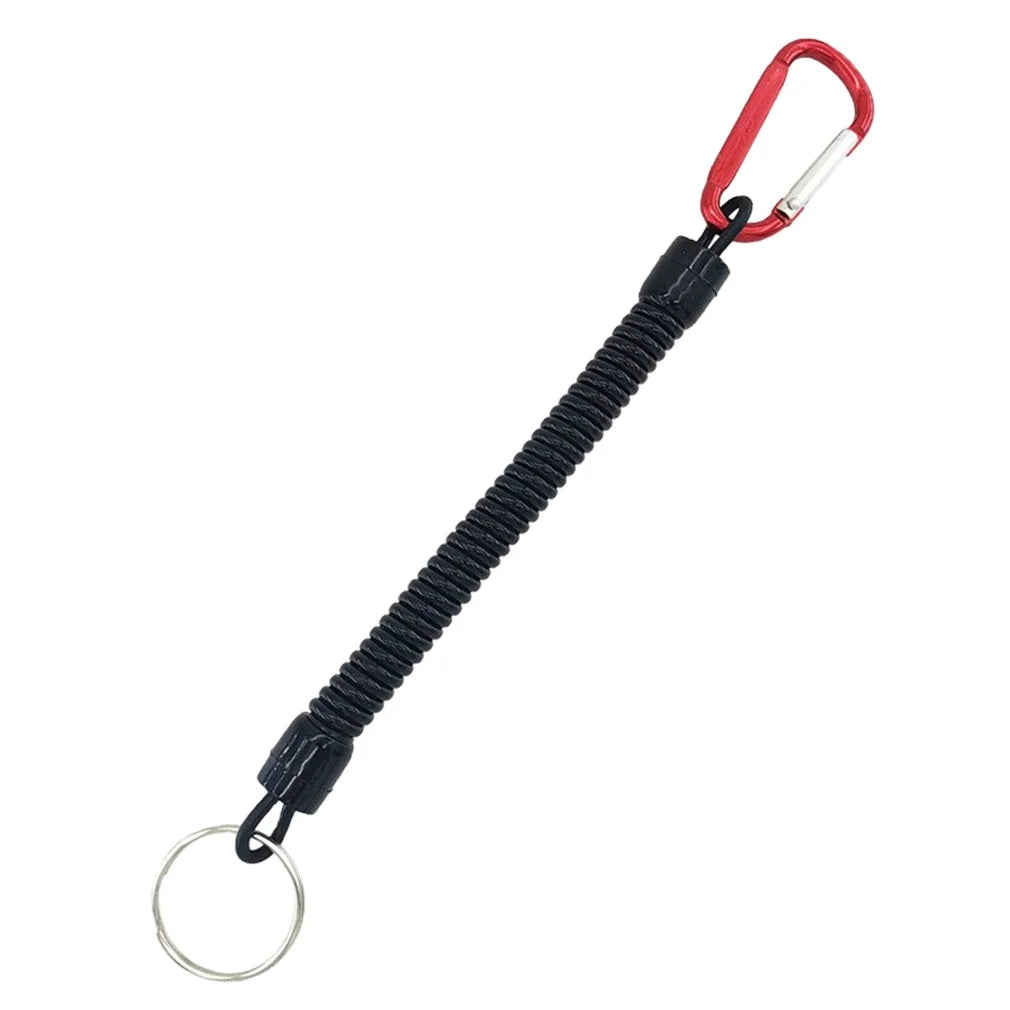 Camping Tactical Spiral Retractable Plastic Spring Elastic Rope Security Outdoor Hiking Anti-lost Phone Keychain 10 lb Load
