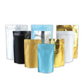 500g 1LB Custom Flat Bottom Gold Brown Kraft Paper Aluminium Foil Stand up Pouch Coffee Bag With Valve and Zipper