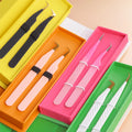 Comelylash Black Fiber Tip Lash Tweezers - Professional Grade Precision Lash Supplies Pink Eyelash Extension Fiber Tip Tweezer