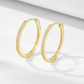 Europe America Hot Sale 925 Sterling Silver Micro Pave Zircon 14K Gola Plated Versatile Large Circles Hoop Earrings