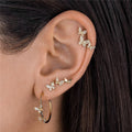 SP 925 Silver Needle Cute Zircon Butterfly Stud Earrings Jewelry for Women