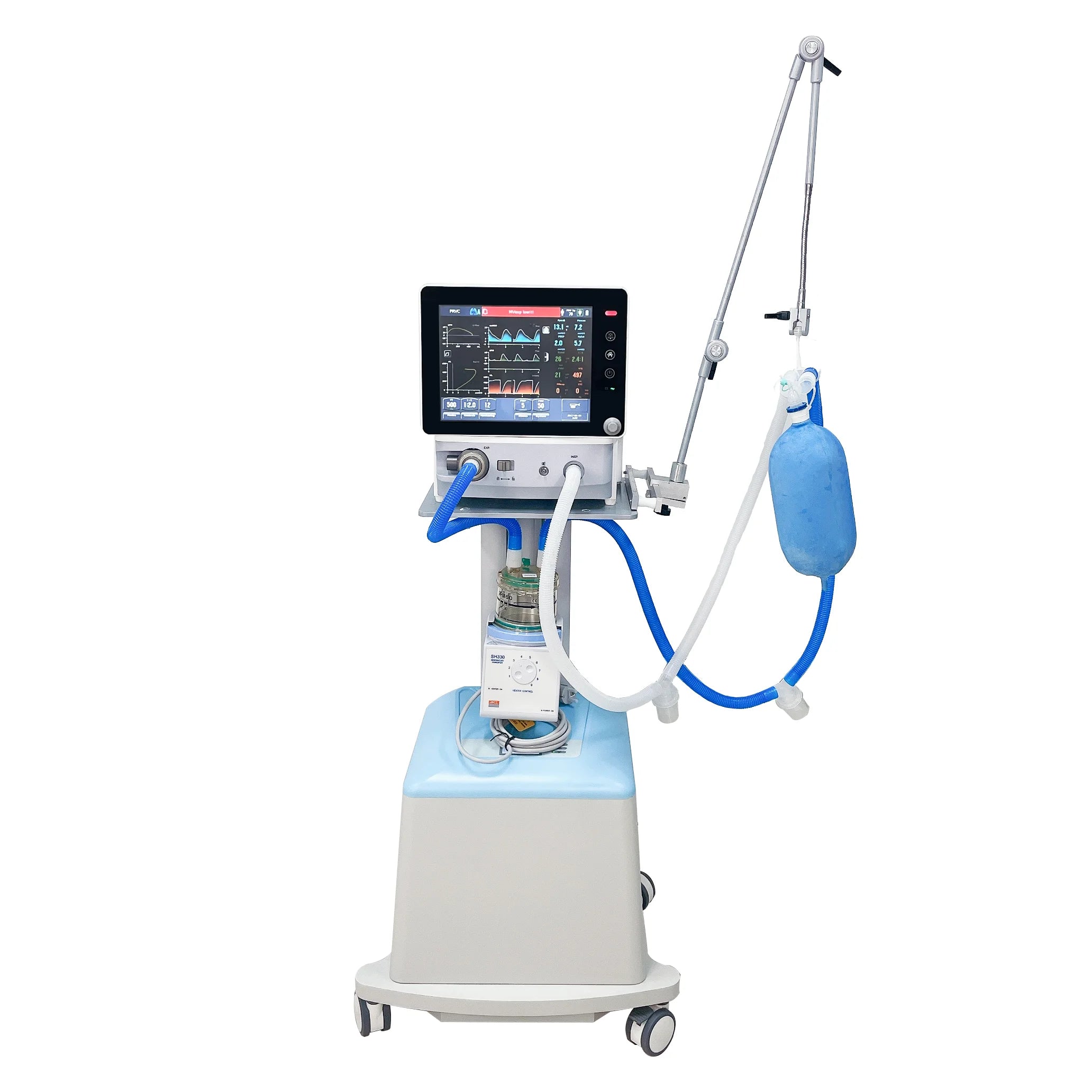 ICU Ventilators for Dogs Veterinary Equipment with Touchscreen and 21-100% Oxygen Concentration Portable Hospital Use