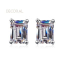 Factory Wholesale 925 Sterling Silver Stud Earrings 2Carat Emerald  Cut Moissanite Earrings for Women