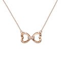 Solid Rose Gold Necklace 18K Fine Jewelry Real Diamond Bowknot Shape Pendant Necklace Women Gift