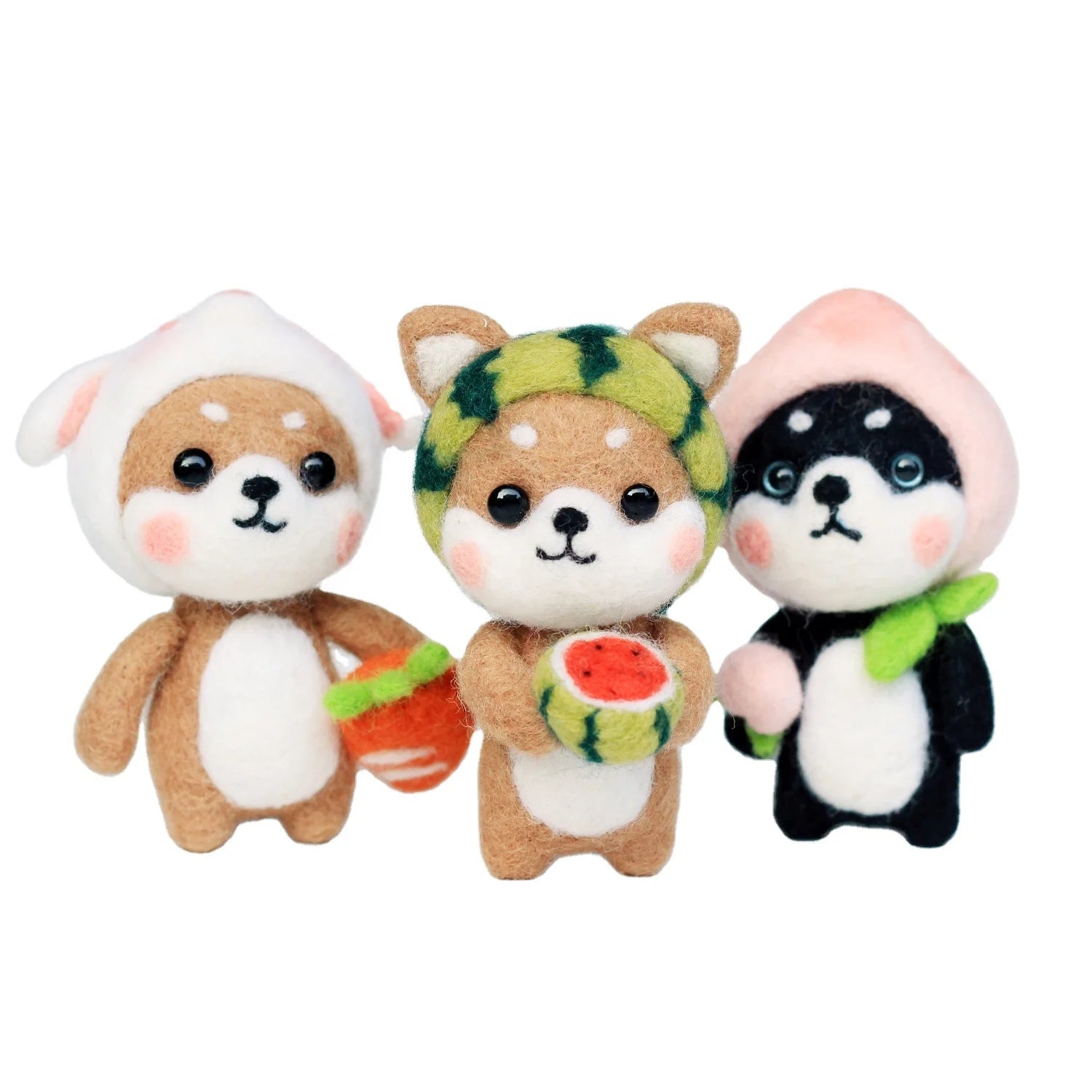 Wool Felting Kit Soft Handmade Needle Felted Dolls 3D Animals Material All in 1 Set DIY Cartoon Devil Toy Cute Dogs