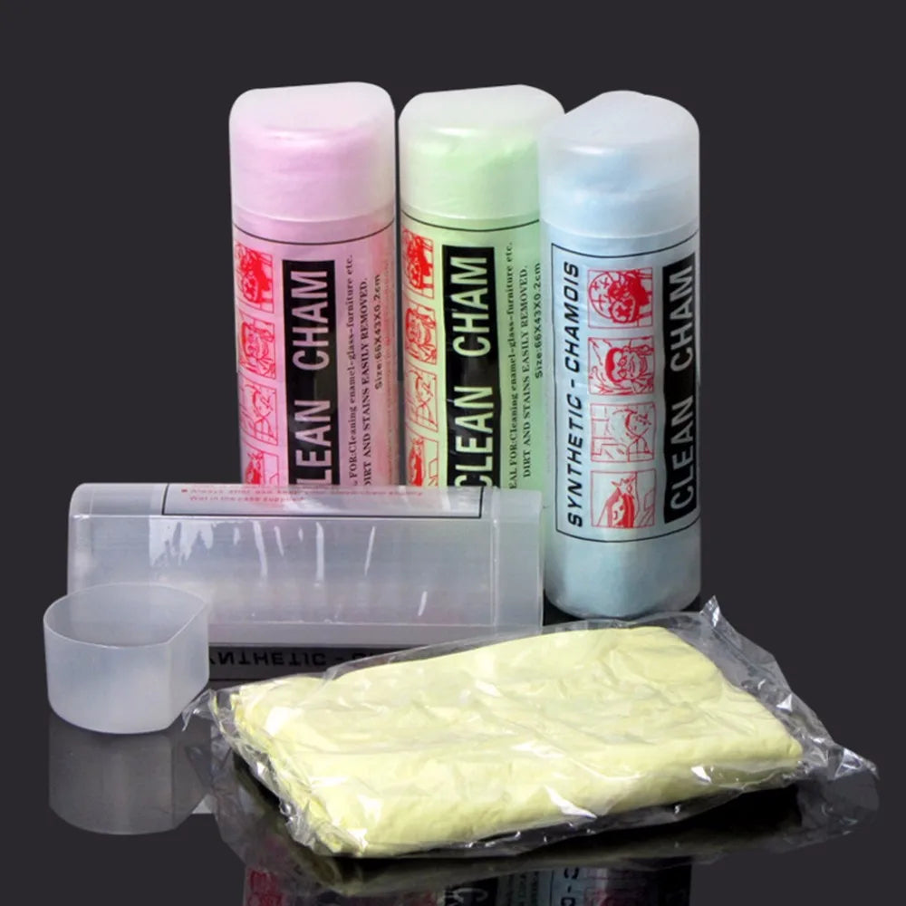 Custom German Genuine Kanebo Plas Chamois Leather Chamo PVA Shammy Fabric Super Absorbent Towel Car Cleaning Shammy Cloth Rolls