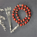 Gorgeous Red Handmade Gold Sand Quality Glass 33 Islamic Products Tasbeh Muslim Prayer Beads Prayer Bead Stylish Design