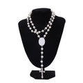 Customized Photo Sublimation Blank Beads Rosary Necklace Catholic Prayer Jerusalem Holy Soil Medal Cross Religious Rosaries