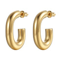Luxury Woman Gold Hoop Earrings Lightweight Big Thick Hypoallergenic Stainless Steel Hoop Earrings for Women Jewelry Gifts