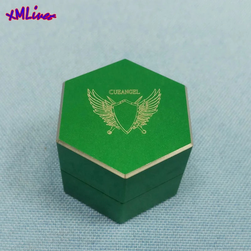 Xmlivet Latest Cueangel Green Color Hexagonal Pool Billiards Magnetic Chalk Holders for Kamui Chalks Billiards Accessories