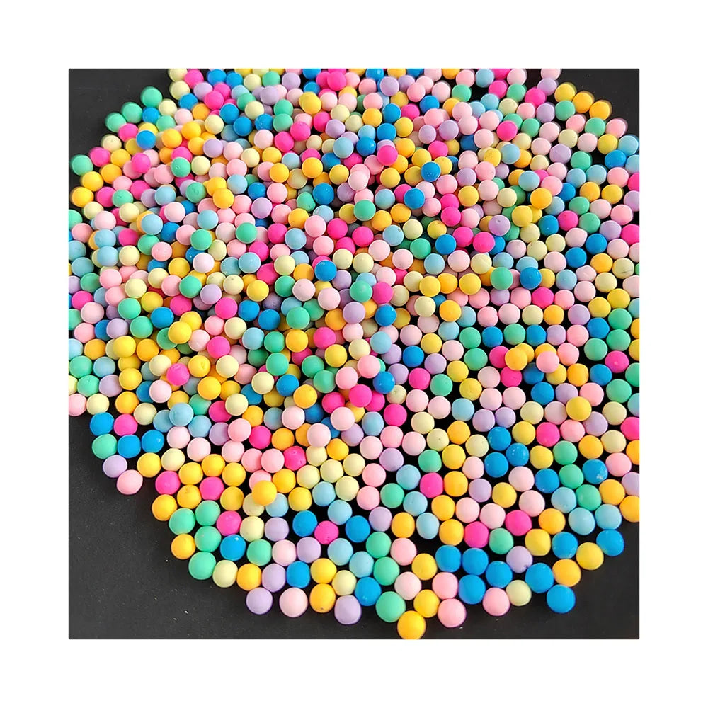 1000pcs Without Hole Small Slime Round Clay Beads 5mm Bubble Balls for Phone DIY Nail Stick Decoration