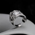 ICEBELA Jewelry Rings Open Textured Index Finger Ring 925 Sterling Silver Cubic Zirconia Luxury Wedding Rings for Women