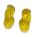 Mini Yellow Crystal Peanut Figurine for Decoration Groundnut Arachis Hypogasa Glass Ornaments