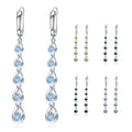 C1028 Abiding Fine Jewelry Producer Wholesale Multi Colored 925 Sterling Silver Natural Gemstone Line Drop Earrings