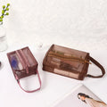 Wholesales Custom logo Nylon Mesh Small Large See-through Makeup Cosmetic Bag Travel Kits