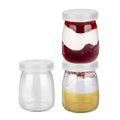Manufacturer 100ml 150ml 200ml Empty clear Glass Pudding Yogurt Jars with Lid