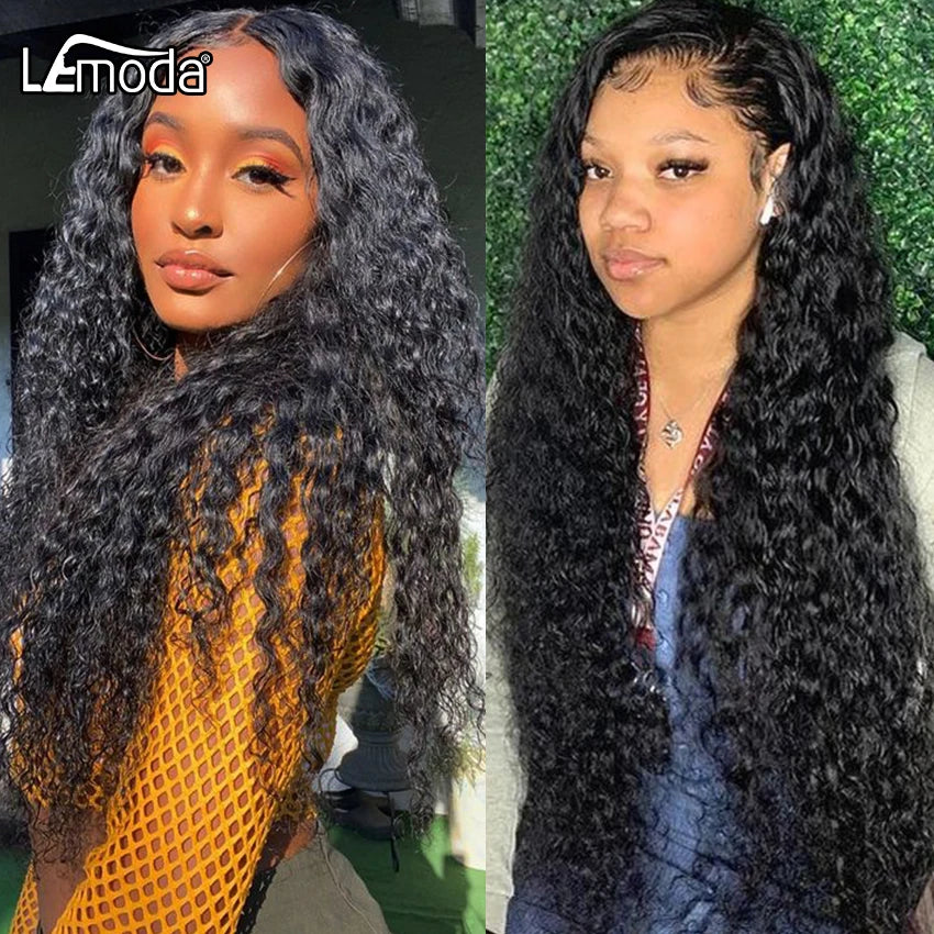 Unprocessed Remy Brazilian HD Transparent Lace Wig 13x4 Water Wave Lace Front Human Hair Wigs for Women Curly Deep Wave Lace Wig