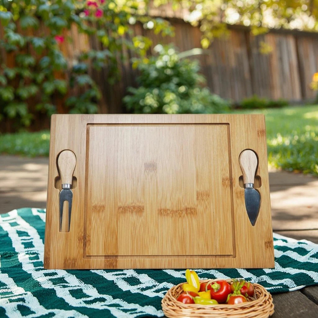 Wholesale Rewood Modern Bamboo Cheese Board Set Cheese Knife 2.0cm Thick Rectangle Cutting Board for Serving Cheese Combination