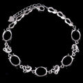 Sterling Silver 8*10mm Semi Mount Bracelet Empty Support Blank Claws Setting S925 Mountain Base Without Main Stone for Inlay DIY