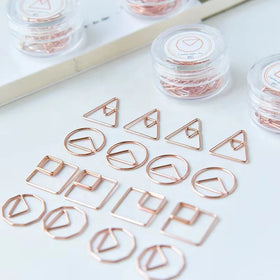 Popular Minimalist Graphic Paper Clip Custom Circle square and Triangle Geometry Stationery Paper Clips