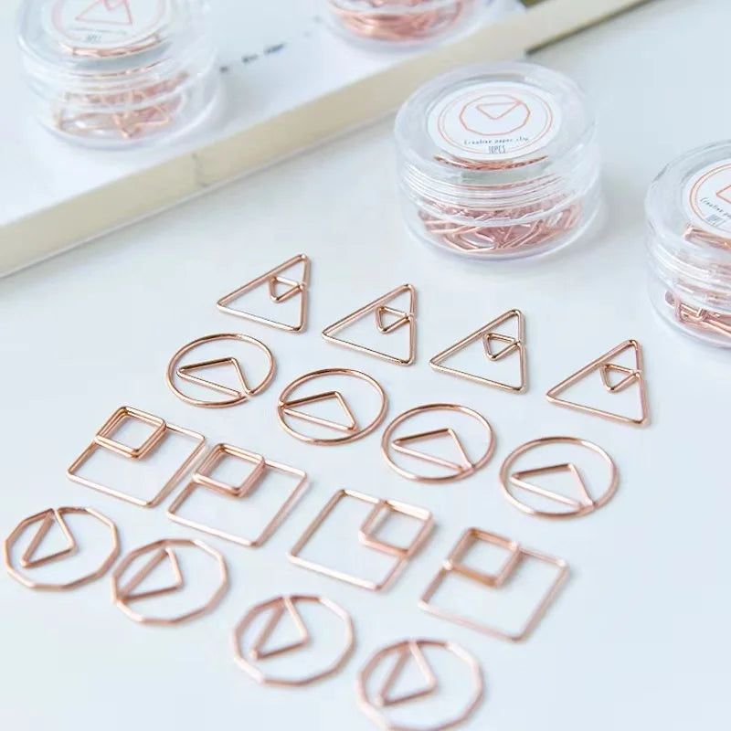 Popular Minimalist Graphic Paper Clip Custom Circle square and Triangle Geometry Stationery Paper Clips