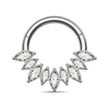 TOPOSH Titanium Pave Zircon Butterfly Dangle Earring Hand-Polished Labret Design Body Jewelry for Cartilage Helix Flat Piercing