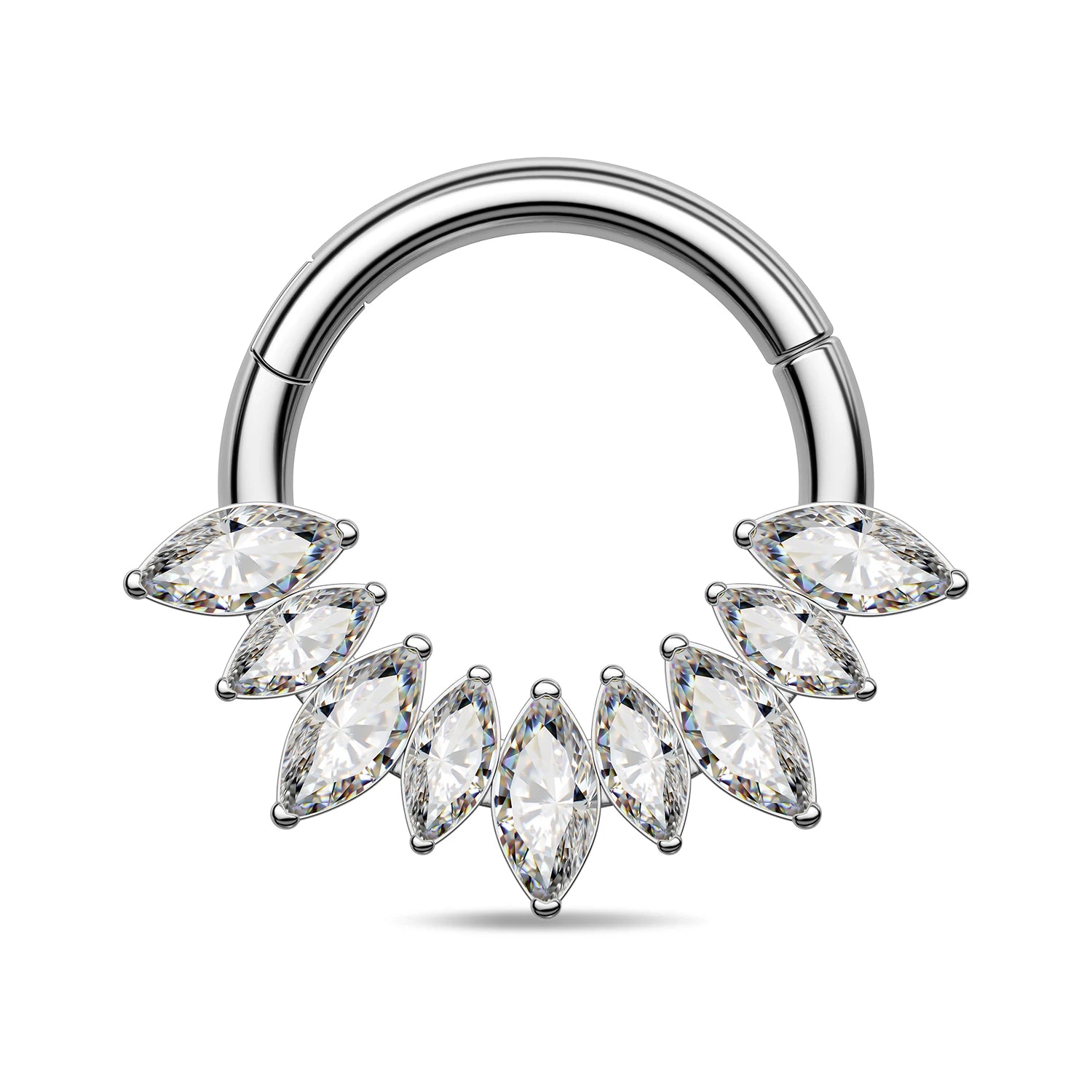 TOPOSH Titanium Pave Zircon Butterfly Dangle Earring Hand-Polished Labret Design Body Jewelry for Cartilage Helix Flat Piercing