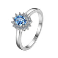 0.5ct Pigeon Egg Shape Blue Color Elegant Wedding Jewelry Diamond Moissanite Rings Solid 925 Sterling Silver for Women