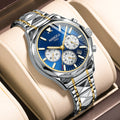 NIBOSI 2608 Six-pin Sport Chronograph Men's Watches Stainless Steel Band Wristwatch Luminous Pointers Waterproof Quartz Watches