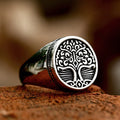 Stainless Steel Casting Solid Polished Jewelry Wholesale Nordic Viking Life Tree Titanium Steel Men's Ring