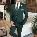 Green 3 Piece Jacket Pants Vest Slim Fit Ropa Hombre Single Breasted Peaked Lapel Formal Wedding Blazer Luxury Men's Suit