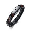 Custom LOGO Luxury Mens Jewelry Real Leather Magnetic Clasp Bracelet for Men Women