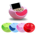 Creative Shape Lazy Snack Bowl Plastic Double Layers Snack Storage Box Bowl Lazy Fruit Plate Bowl