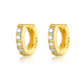 Minimalist CZ 925 Sterling Silver18K Gold Plated Jewelry  Small Hoop Huggie Earrings