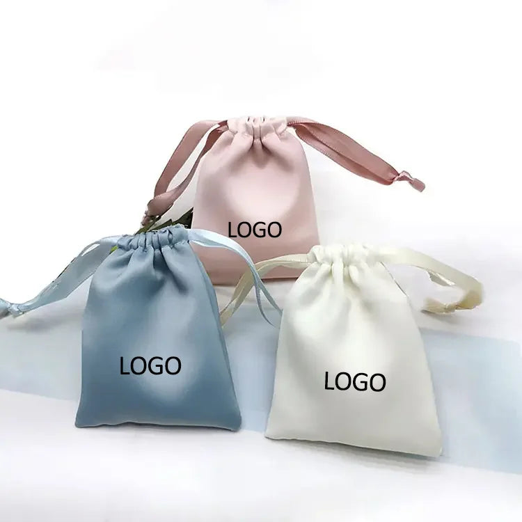 Manufacturers Customized Logo Jewelry Small Gifts Bag Jewelry Curling Irons Satin Drawstring Pockets Velvet Flannel Pouches