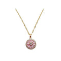 GT 2022 Wholesale Rotatable Diamond Sunflower Pendant Crystal Stainless Steel Necklace for Women