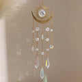 Sun Moon Suncatcher Crystal Wind Chimes for Stained Glass Window Hanging Prisms Garden Decor Housewarming Gift-Liktwind Rainbow
