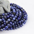 Polished/Matte Natural Stone Sodalite 5A Healing Beads Blue Sodalite Beads for Jewelry Making 4mm 6mm 8mm 10mm 12mm 15" Strand