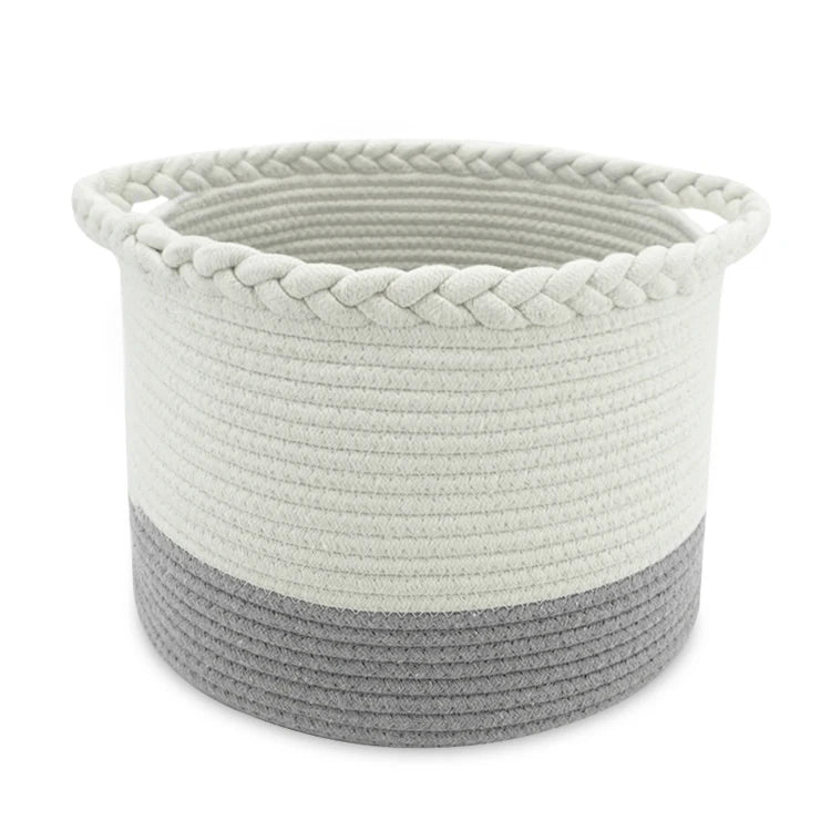 Wholesales 2022 New Style Large Cotton Rope Woven Laundry Storage Basket With Handles Accept Custom