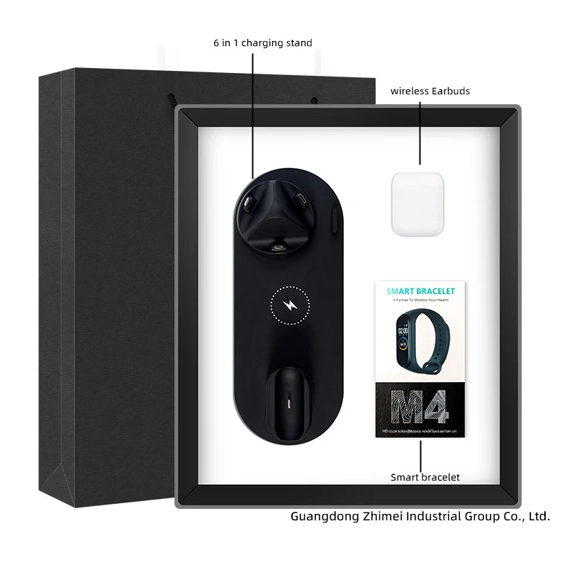 Custom Logo Universal 15W Multi Wireless Fast Charger Stand Corporate Business Gift Set