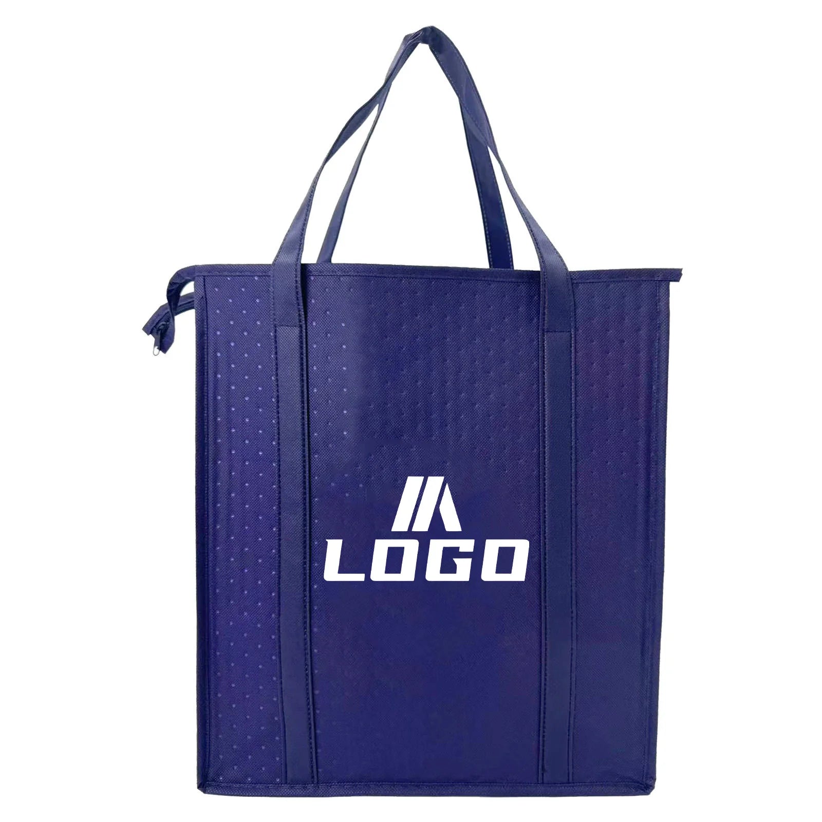 Custom Logo 20L Soft Insulated Thermal Nonwoven Lunch Cooler Tote with Zipper for Food Delivery Picnics Grocery Shopping