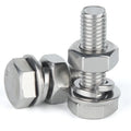 Stainless Steel Hex Bolt with Nut and Washer DIN933 DIN931 Plain Finish A2-70 Grade