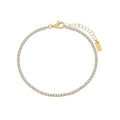 LOZRUNVE Hot Selling 925 Sterling Silver 18k Gold 2mm Diamond Tennis Chain Bracelet