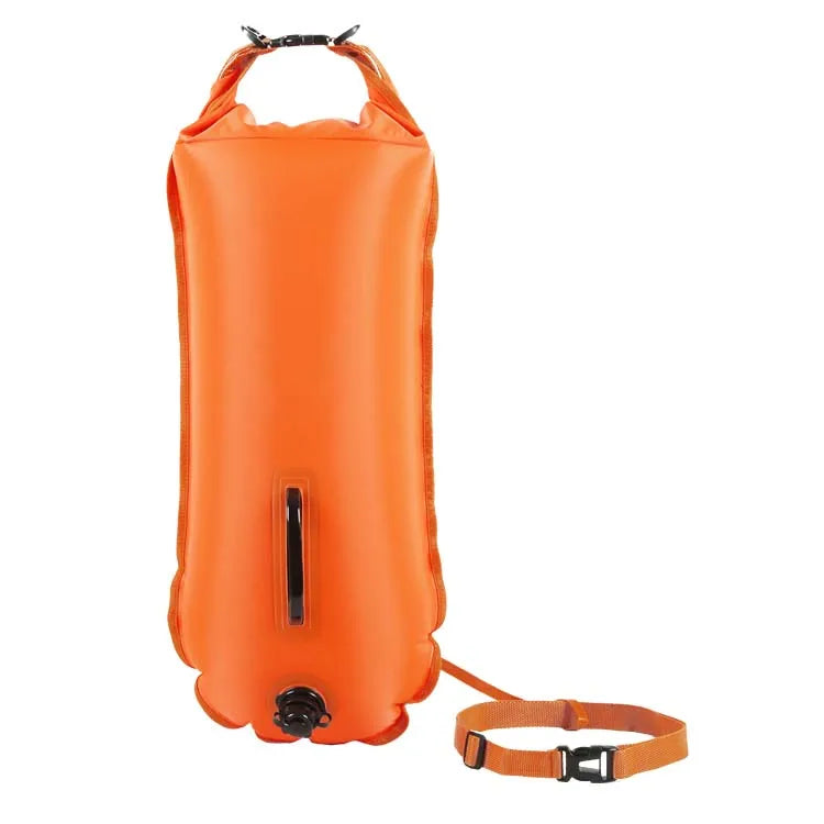 Inflatable Swim & Dive Bubble Buoy Tow Float for Long Distance Training Sessions Floatation Device with Storage Accessory