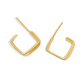 Daidan Square Earring Hoops Gold Plated Geometric Irregular Silver Women Stud Hoop Earrings